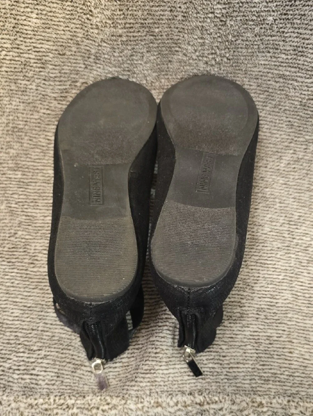 Nine West Black Ballet Flats with Crisscross Straps